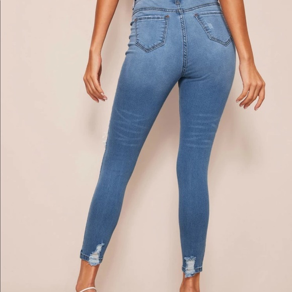 Distressed Faded Skinny Jeans - Picture 5 of 7